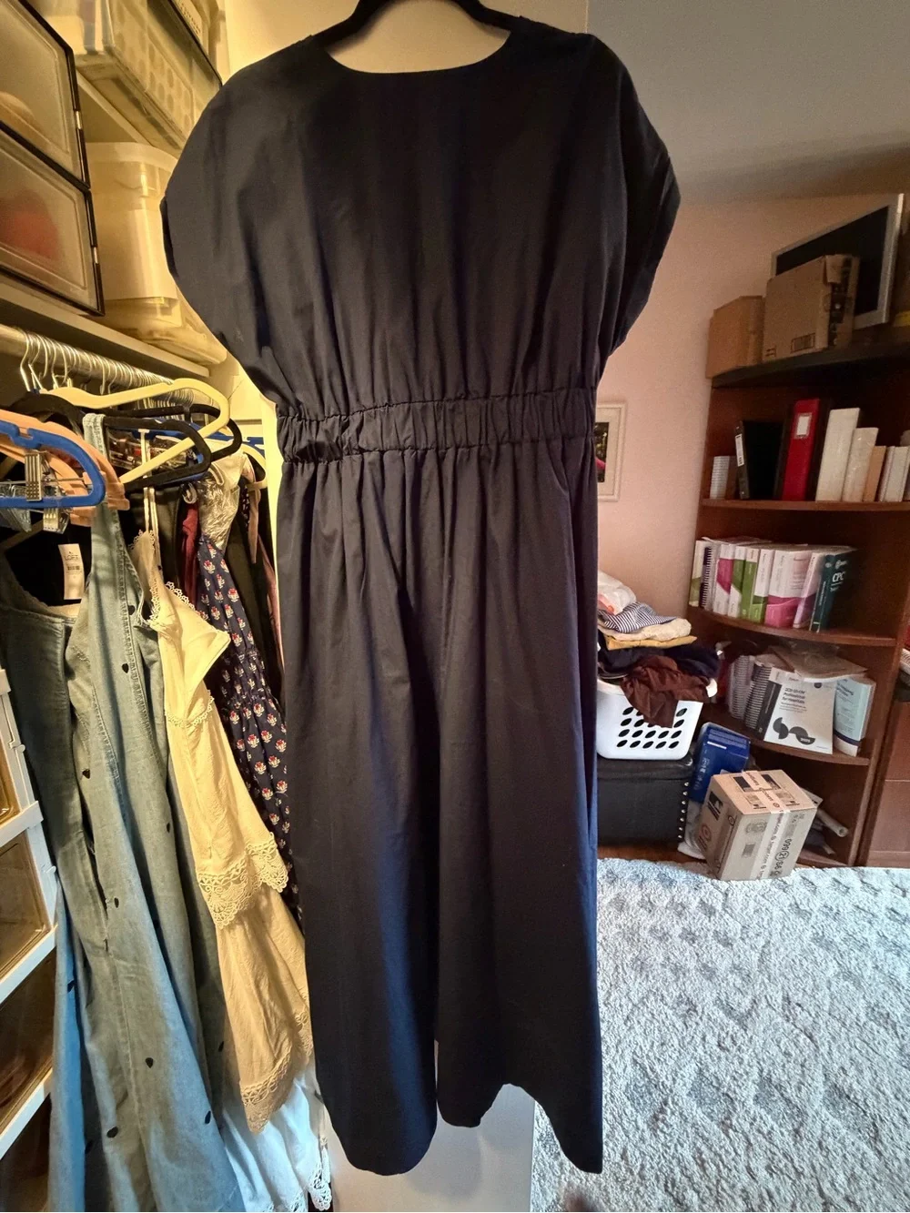 Abercrombie & Fitch Navy V-Neck Maxi Dress